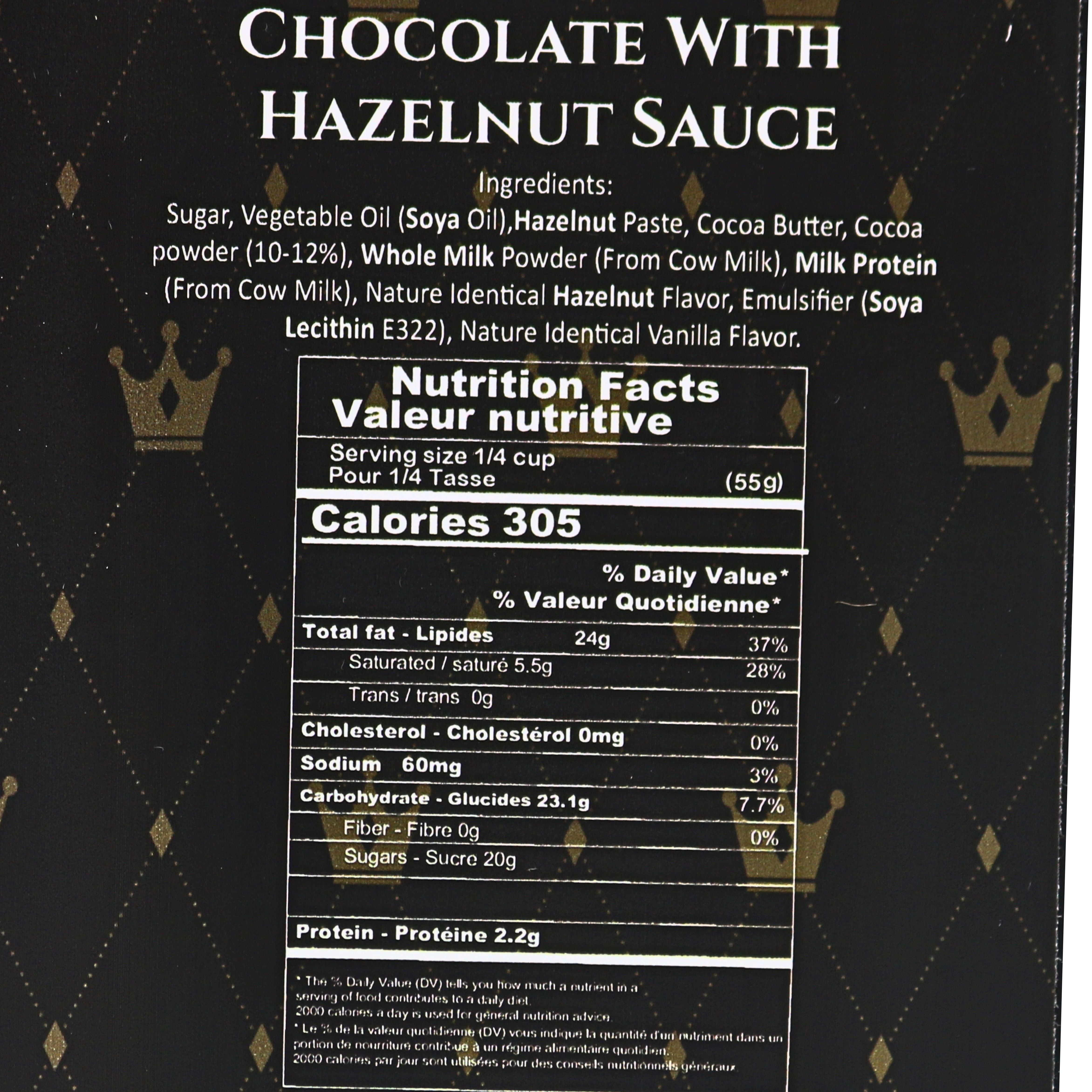 Chocolate with Hazelnut Sauce 2.25L | King Chocolate - Taste Royalty